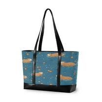 FORMRS Laptop Tote Bag for Women with 15.6" Computer Compartments Handbag, Capybaras Swimming