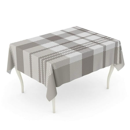 

SIDONKU Brown Tartan Plaid Printing Pattern Check in Grey Taupe and White Gray Simple Gingham P Tablecloth Table Desk Cover Home Party Decor 60x120 inch