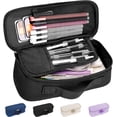 thumbnail image 1 of Estuche de gran capacidad para lápices, multifuncional, con compartimentos, para niñas y niños, para papelería, cosméticos, 2100 ml (negro)., 1 of 7