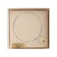thumbnail image 3 of 7 1/2 inch Round Double Loop Bangle Bracelet w/ Plain Disc medal charm w/ July Red Swarovski Crystal, 3 of 3