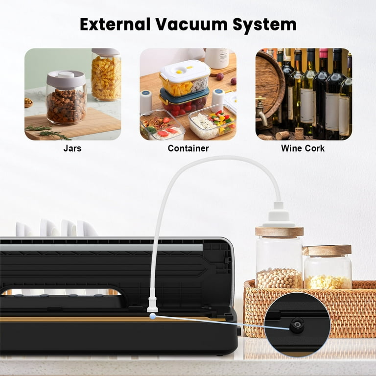 Food Sealer Machine, Dry/Moist Vacuum Sealer Machine with 5-in-1 Easy  Options