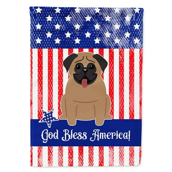 Carolines Treasures BB3000GF Patriotic USA Pug Brown Garden Size Flag