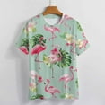 thumbnail image 3 of Flamingo Pattern Women's T-Shirt Short Sleeve T Shirts Tops Tee Ladies Loose T, 3 of 6