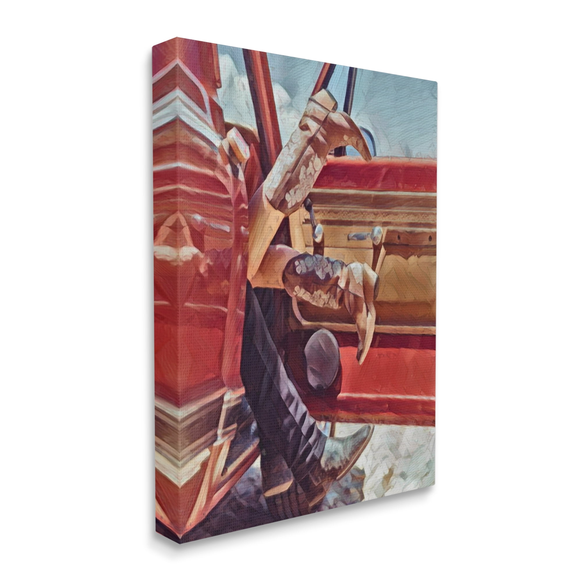 Stupell Industries Romantic Cowboy Boots Couple Transportation Painting Gallery Wrapped Canvas Art Print Wall Art, 16 x 20