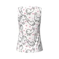 thumbnail image 5 of Xecao Alpacas and Hearts print women's scoop neck, loose-fit workout tank tops for the gym., 5 of 9
