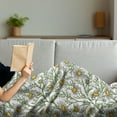 thumbnail image 3 of Daisy Soft Flannel Fleece Throw Blanket, Chamomile Blossoms Field Flourishing Spring Petals in the Park Garden Motif, Cozy Plush for Indoor and Outdoor Use, 60" x 80", Orange Dust Green, by Ambesonne, 3 of 5