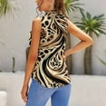 thumbnail image 3 of Abstract Swirling Leopard Print Pattern Blouses Women Bow Tops Elegant Sleeveless Office Work Shirt Casual Holiday Women's Tops, 3 of 6