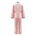 thumbnail image 7 of Seductiva Summer Sleepwear Shirt 4Pcs Women Satin Silk Sleepwear Pajama Set Long Sleeve Button Down Loungewear, 7 of 7