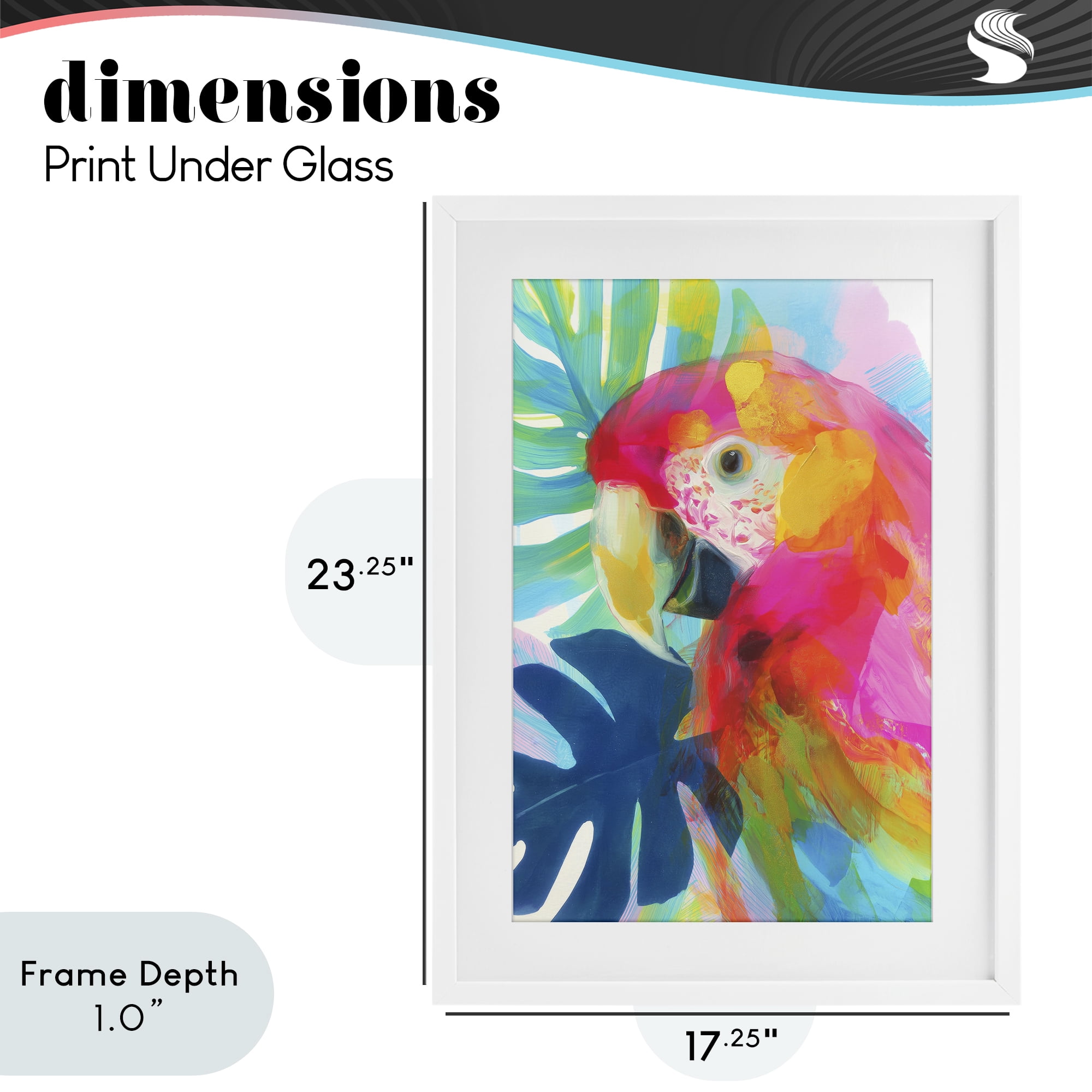 Stupell Industries Scarlet Macaw in Paradise White Framed Print Under Glass, design by Chromatic Storm Studio