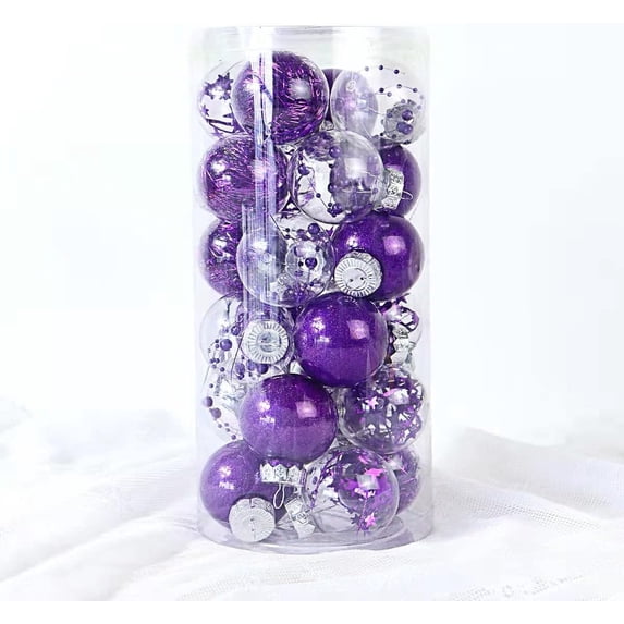 LINLIN Christmas Hanging Ball, 24Pcs 6CM Christmas Tree Decorations Baubles Decorative Hanging Baubles Set for Holiday Xmas Tree Decorations Party Decoration Pendant