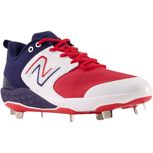 New balance red metal cleats discount