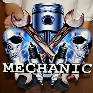 Mechanic Steel Sign -  19" X 18"