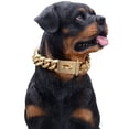 thumbnail image 4 of W/W Lifetime Gold Collar Cuban Chain for Small Medium Large American Pitbull French Bulldog Dogs, 4 of 7