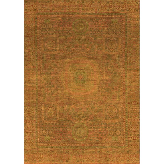 Ahgly Company Indoor Rectangle Oriental Orange Modern Area Rugs, 3' x 5'