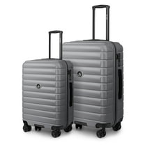 Luggage Sets 2 Piece Hardside Expandable Suitcases with Spinner Wheels TSA Lock, 20" Carry-on and 25" Mid-Checked Luggage, Silver, LA13601