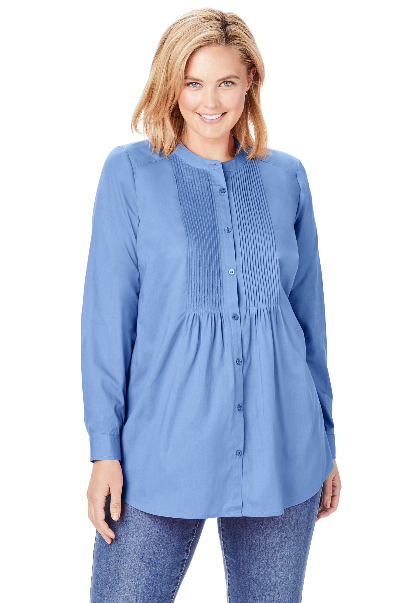 Woman Within Woman Within Plus Size Perfect Pintucked Shirt TShirt