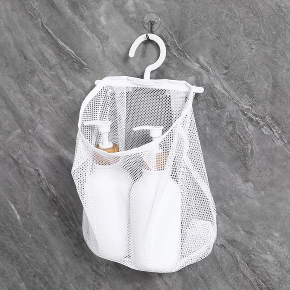 SEWOART White Hanging Mesh Organizer Bag, Versatile Space-Saving Storage for Travel and Home, 1 Set