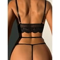 thumbnail image 7 of SkyAuks Women's Exotic Lingerie Sets, Scalloped Lace Garter Bra and Panty Sets, Black(M), 7 of 7