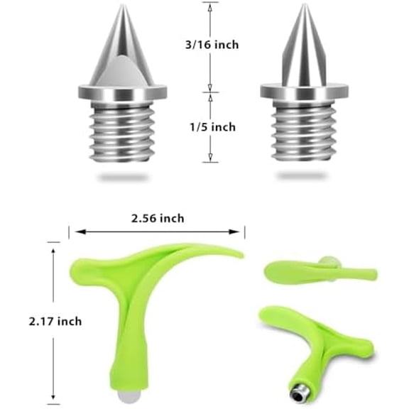 3/16 Inch Track Spikes, 120 Pieces Steel Shoe Spikes Replacements and Spike Wrench for Sports Running Track Shoes
