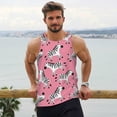 thumbnail image 6 of KLL Cute Cartoon Zebra Print Men's Muscle Gym Workout Stringer Tank Tops Bodybuilding Fitness T-Shirts Tank Tops Men-Large, 6 of 7