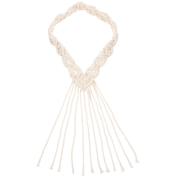 Tineasur Womens Bohemian Woven Headband Stylish White for Special Events