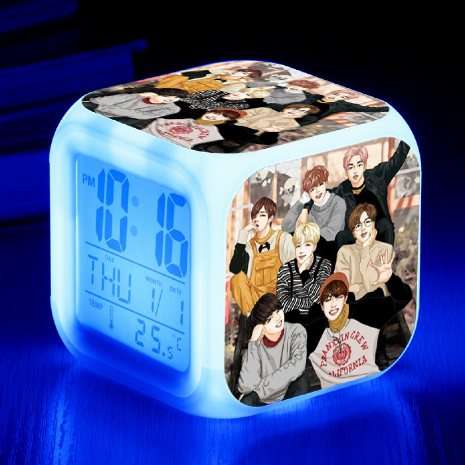 TIMPCV LED Digital Bedroom Alarm Clock Easy Setting Cube Wake Up Clocks