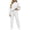 White, variant on Jerdar Womens 2 Piece Lounge Sweat Sets Quarter Zip Mock Neck Sweatshirt Wide Leg Sweatpants Oversized Side Pockets Casual Airport Travel Outfits L