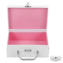 Desktop Organizer Paper Suitcase with Handle Desk Drawer Organizer Storage Box White 17.00X12.00X6.50CM
