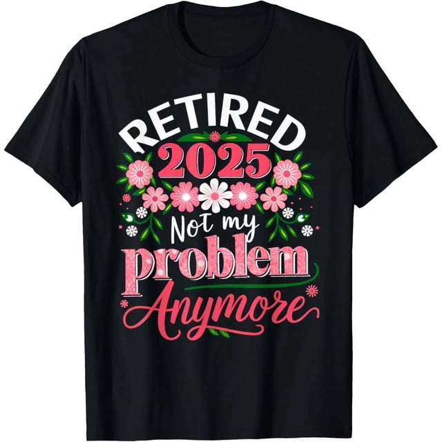 Playera de Retiro para Mujer 2025 - Regalo de Jubilación - Talla Extra Grande a 4XL - Negro y Blanco