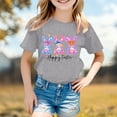 thumbnail image 4 of Easter T-Shirt for Toddler Girls Colorful Bow Bunny T-Shirt Baby Happy Easter Outfit Short Sleeve Tee Egg Tops 2-14Y Grey, 10-11 Years, 4 of 4