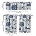 thumbnail image 6 of Kitchen Curtains 36 Inch Short - 3 Panel Set, Nautical Anchor Lighthouse Coastal Design, Rod Pocket Window Curtain for Beach House, Marine Ocean Wave Pattern, Easy Wash, 6 of 6