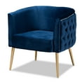 thumbnail image 2 of Baxton Studio Marcelle Navy Blue Velvet Accent Chair, 2 of 9