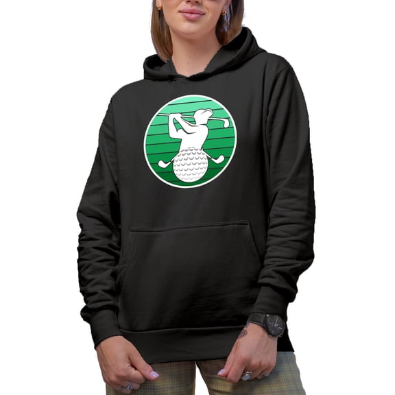 A Man or Male Golf Player, Golfing or Golfer Themed Merch Gift, Black Hooded Sweatshirt or Hoodie, Small