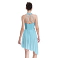 thumbnail image 2 of Yartina Women's Lyrical Dance Costume Asymmetrical Flowy Skirted Leotard Figure Ice Skating Dance Light Blue XXL, 2 of 6