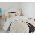thumbnail image 4 of Ambesonne Queen Quilted Bedspread Set 2 Pcs, Retro Woman Card Ace, Twin Size, Vermilion Beige, 4 of 6