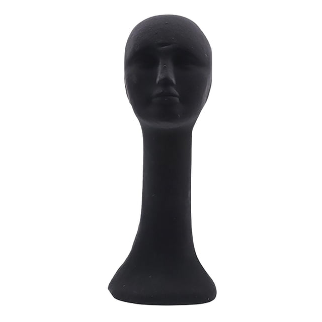 Qarigey Long Neck Foam Female Human Head Stand Display Mannequin Ropa, zapatos y accesorios Miscelánea Negro