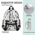 thumbnail image 5 of Cute Black and White Cartoon Line Drawing Dog Backpack for School,Cute School Bag,Schoolbag with Adjustable Shoulder Straps & Padded Back,15.25"x11.5"x5.25", 5 of 6