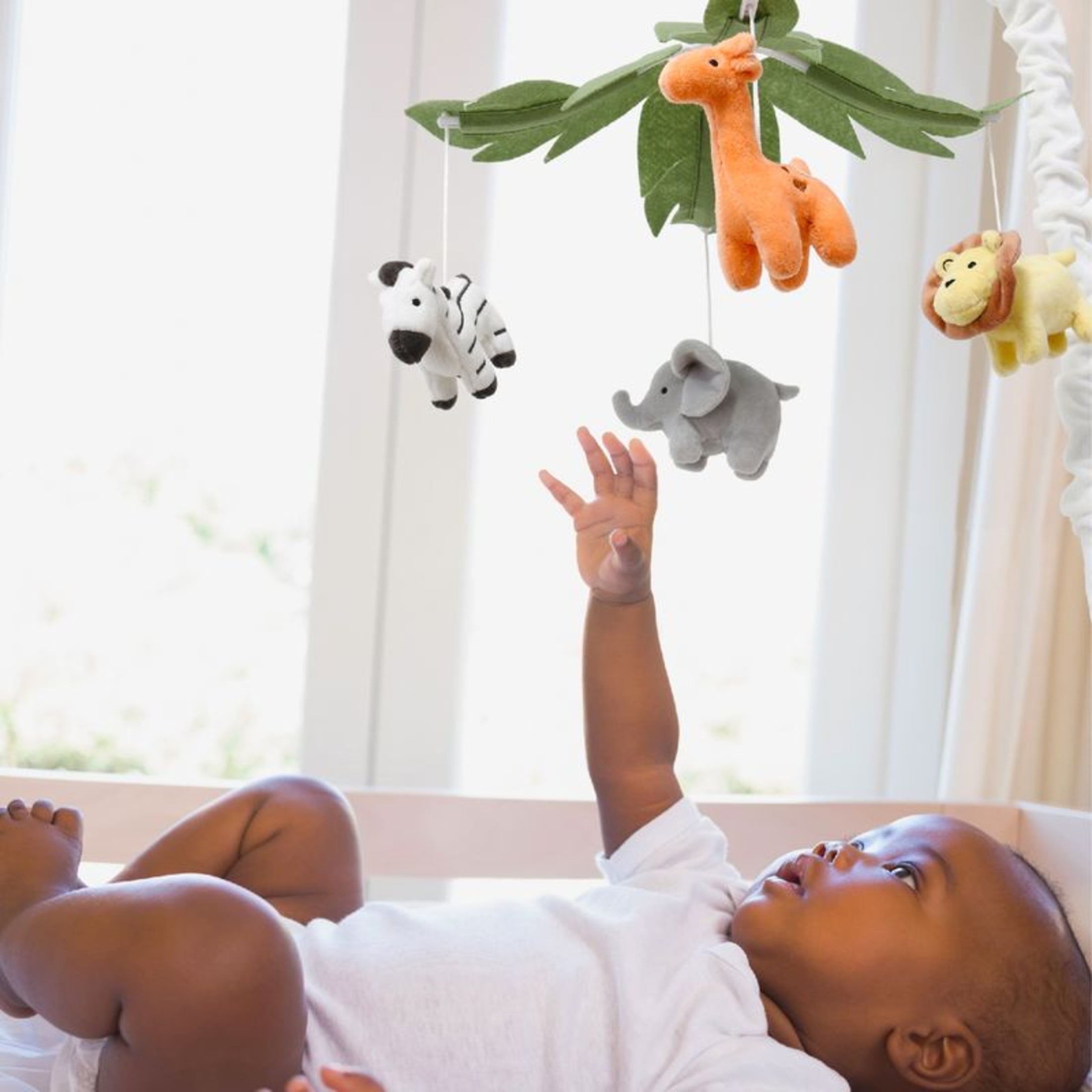 The Peanutshell Safari Animals Musical Crib Mobile for Baby Boys & Girls