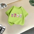 thumbnail image 4 of Girls Kids Shirts Size 5-12 Cute Cartoon Print Casual Tshirt Short Sleeve Crewneck Tee Top, 4 of 5
