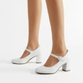 thumbnail image 6 of BURUDANI Womens Mary Jane Shoes Chunky Heel 2.76 Inch - Round Toe Vintage Office Work Pumps - Comfortable Low Block Heels Dress Shoes for Women, 6 of 6