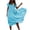 Sky Blue, variant on IROINNID Women's A-Line Dress Summer Casual Sleeve Solid High Waist Loose Irregular Dresses V-Neck Comfort Waist Dress