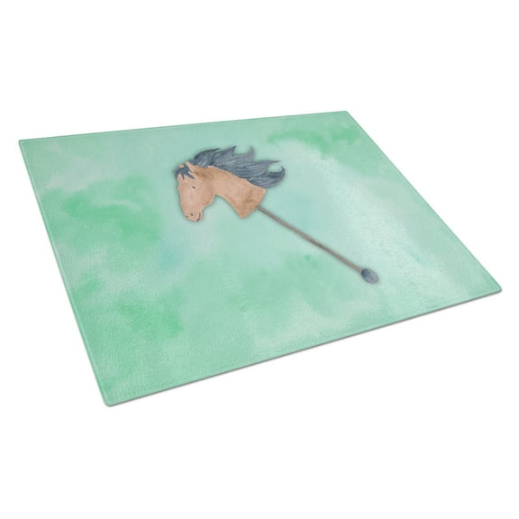 Caroline's Treasures Stick Horse Watercolor Glass Cutting Board Large