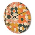 thumbnail image 3 of Designart 'Botanical Retro Pattern Design II' Mid-Century Modern Wood Wall Clock, 3 of 5