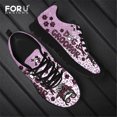 thumbnail image 1 of Chaussures Plates pour Femmes Léopard Rose, Espadrilles Décontractées à Lacets en Maille Légère, 1 of 5
