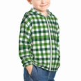 thumbnail image 2 of Kids Zip Up Hoodie for Boys Girls Toddler - Green Gingham plaid Checkered Lightweight Long Sleeve 18M Boys Girl Clothes, Sun Protection Windproof Jackets Hoodie Sweatshirt, 2 of 7