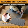 thumbnail image 5 of Ottomanson Non-Slip Indoor Carpet Stair Treads with Peel & Stick Self-Adhesive for Wood Stairs 7.9" x 29.9", 7 Pack, Gray, 5 of 6