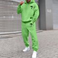 thumbnail image 1 of Men's Suits Product Title for Men Casual Solid Two Piece Hooded Sports Set with Raglan Sleeve Drawstring Pant Set, 1 of 5