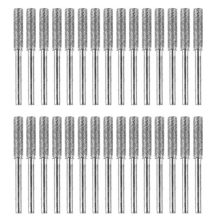 

30 Pcs Grind Bit Sharpening Saw Chains 4.0mm Titanium Coated Emery Jade Bit for Grind Jade Glass Sculpture Head