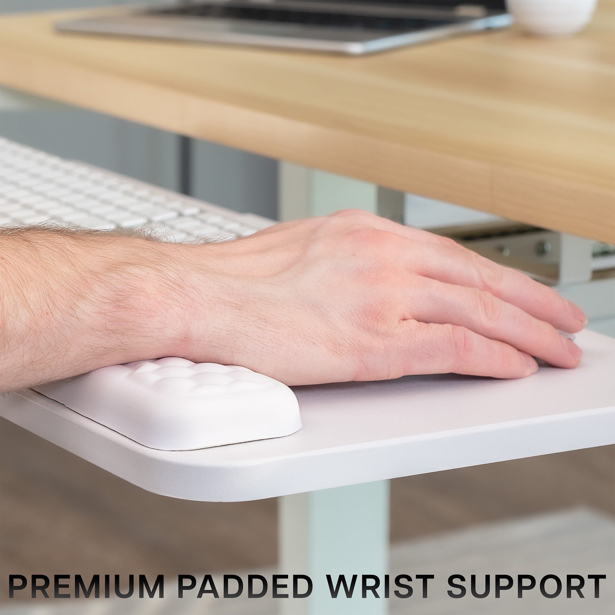 VIVO White Premium Under Desk 27" Computer Keyboard and Mouse Tray