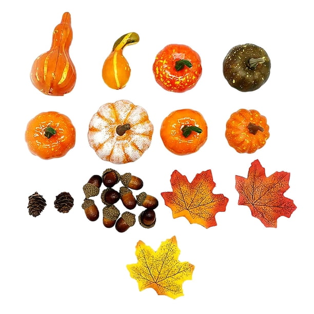 Decoraciones Calabazas para la mesa de otoño Mini hojas de arce Acción de Gracias Hogar